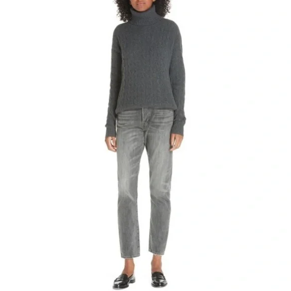 POLO RALPH LAUREN GREY HIGH WAIST SLIM
STRAIGHT CROP JEANS Size 32 NWT - Picture 4 of 15